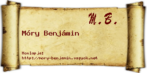 Móry Benjámin névjegykártya
